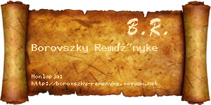 Borovszky Reményke névjegykártya